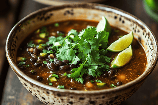Smoky Black Bean Soup with Lime, Cumin, and Cilantro