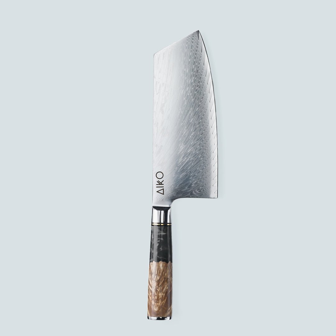 Aiko Black (あいこ, アイコ) Damascus stalen mes met gekleurde zwarte harshandgreep