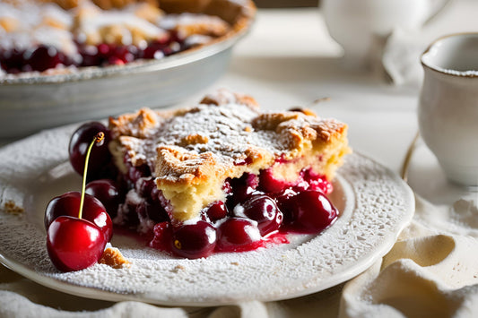 Rustieke kersenschoenmaker met een zoete biscuit -topping