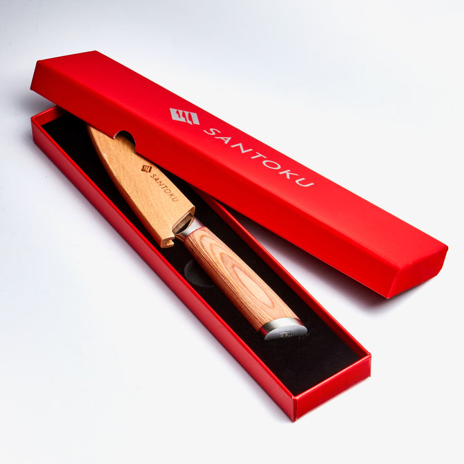 Haruta 4 inch VG10 Japanse Damascus stalen paring mes met houten handvat & schede