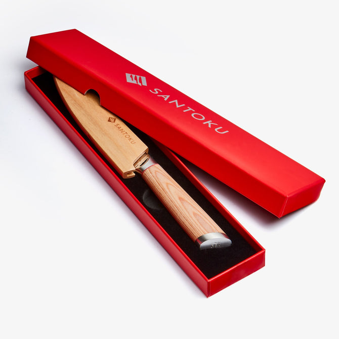 Haruta Couteau utilitaire japonais en acier damas VG10 de 5 pouces avec manche en bois et fourreau