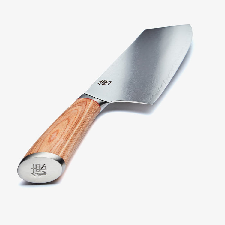 Haruta 7,7 Zoll VG10 japanisches Nakiri-Hackmesser aus Damaststahl mit Holzgriff und Scheide