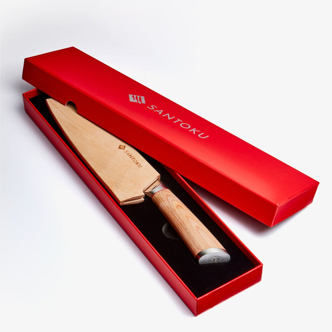 Haruta 7,7 Zoll VG10 japanisches Nakiri-Hackmesser aus Damaststahl mit Holzgriff und Scheide