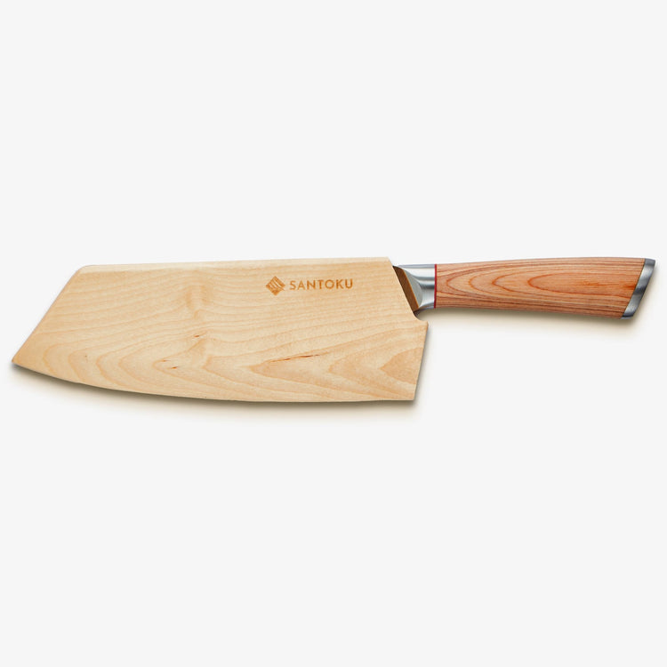 Haruta 7,7 Zoll VG10 japanisches Nakiri-Hackmesser aus Damaststahl mit Holzgriff und Scheide