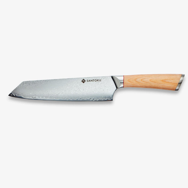 Haruta 8 Zoll VG10 japanisches Kiritsuke-Kochmesser aus Damaststahl mit Holzgriff und Scheide