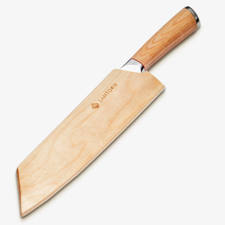 Haruta 8 Zoll VG10 japanisches Kiritsuke-Kochmesser aus Damaststahl mit Holzgriff und Scheide