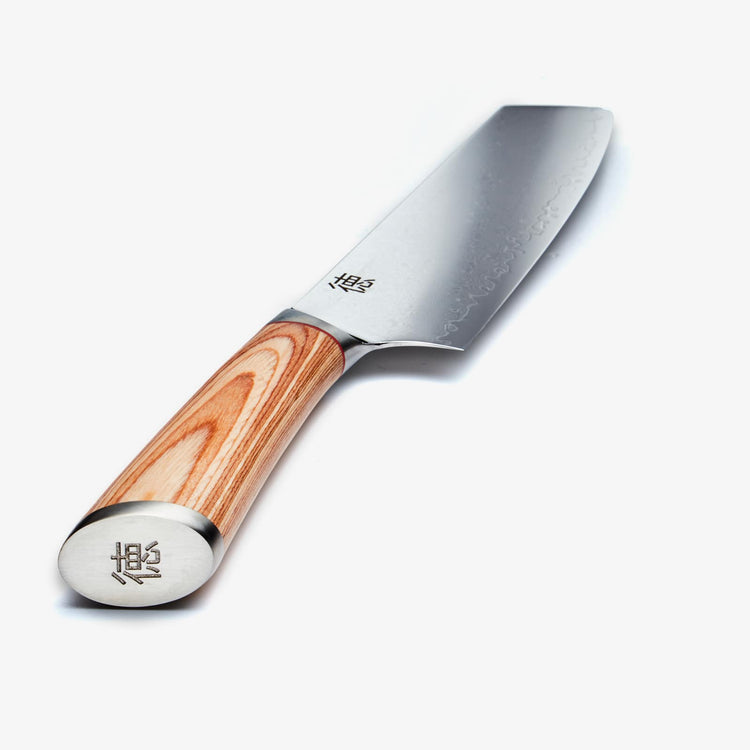 Haruta 8 Zoll VG10 japanisches Kiritsuke-Kochmesser aus Damaststahl mit Holzgriff und Scheide