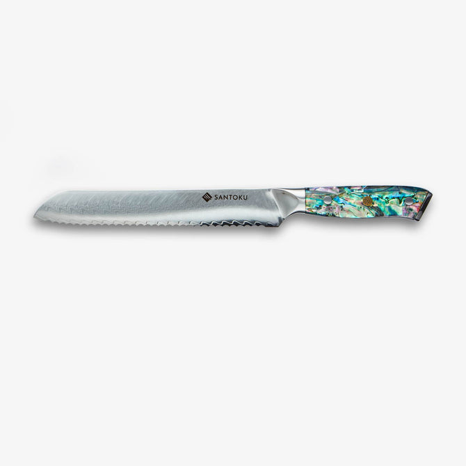 Chikashi Damascus stalen messenset met een abalone handvat