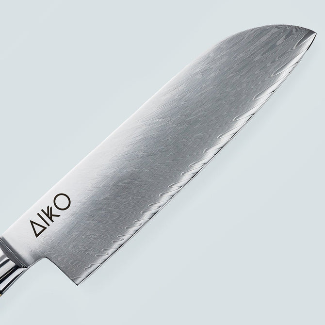 Aiko rood Damascus stalen mes met gekleurd rood harshandvat
